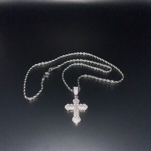 SHEIN Elegant Silver Cross Necklace